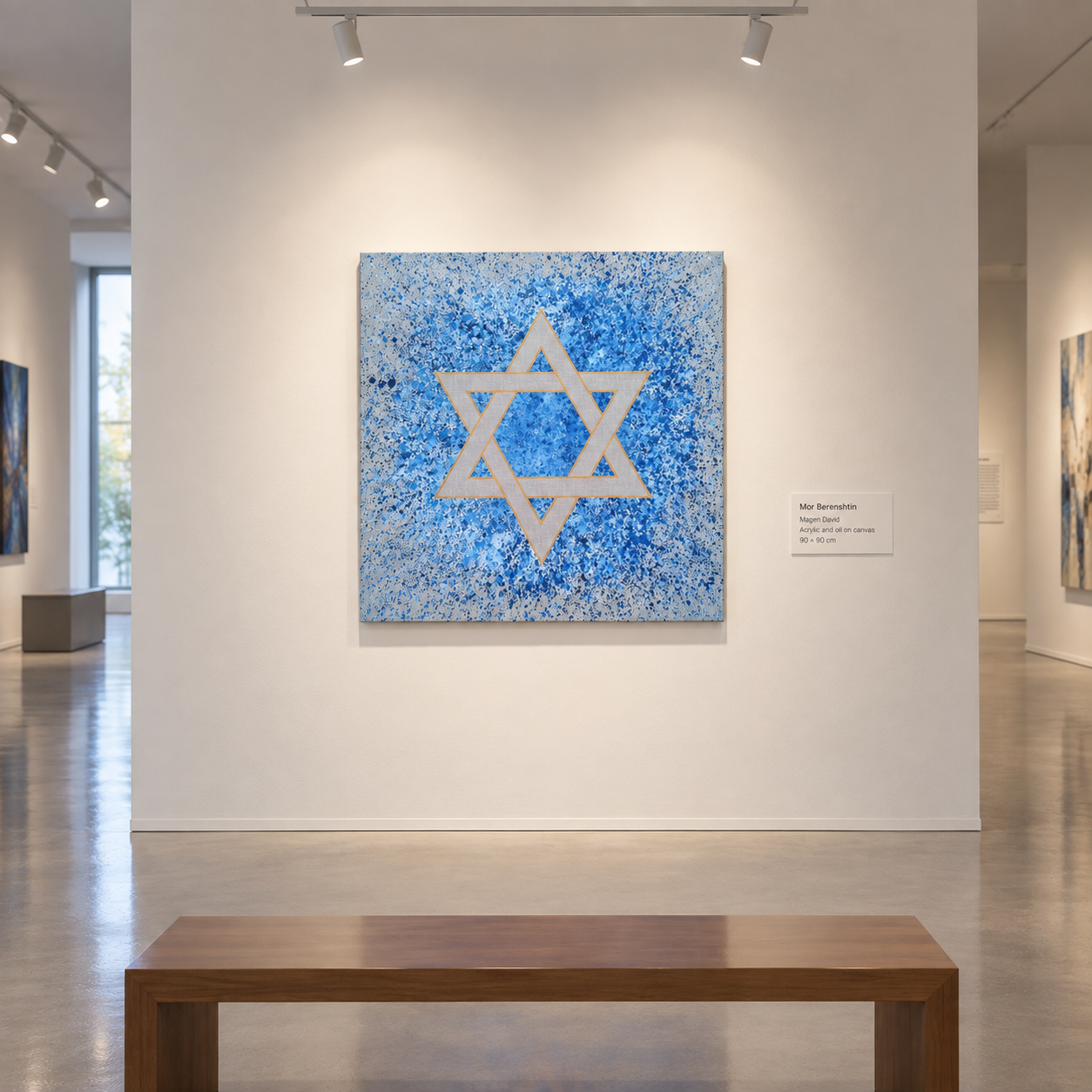 Rendering of the artworks in an exhibition space